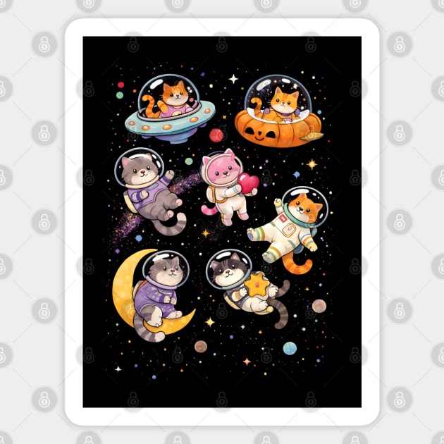 Space Cats Adventure Magnet by Champanie's Store